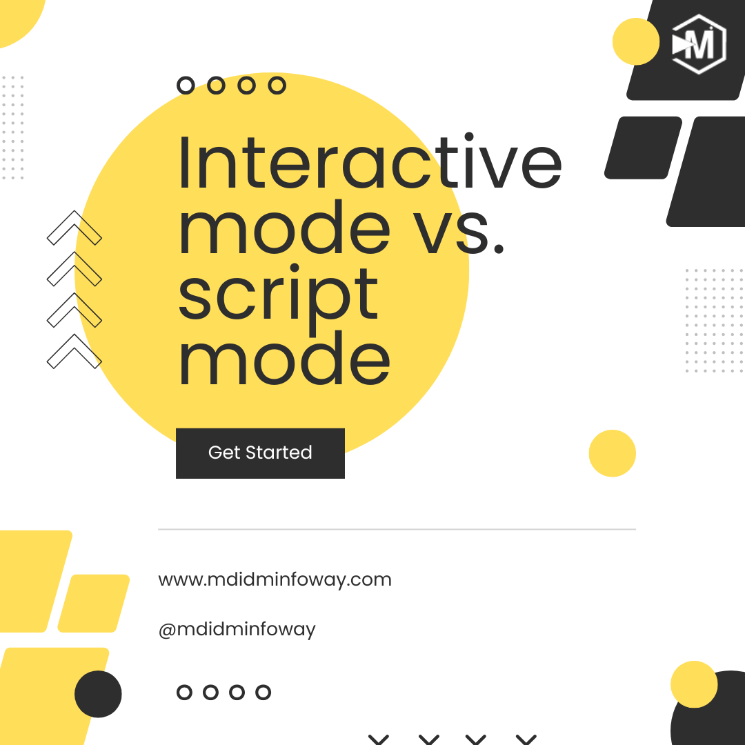 Familiarity with the Python Environment Interactive Mode vs Script Mode in Python