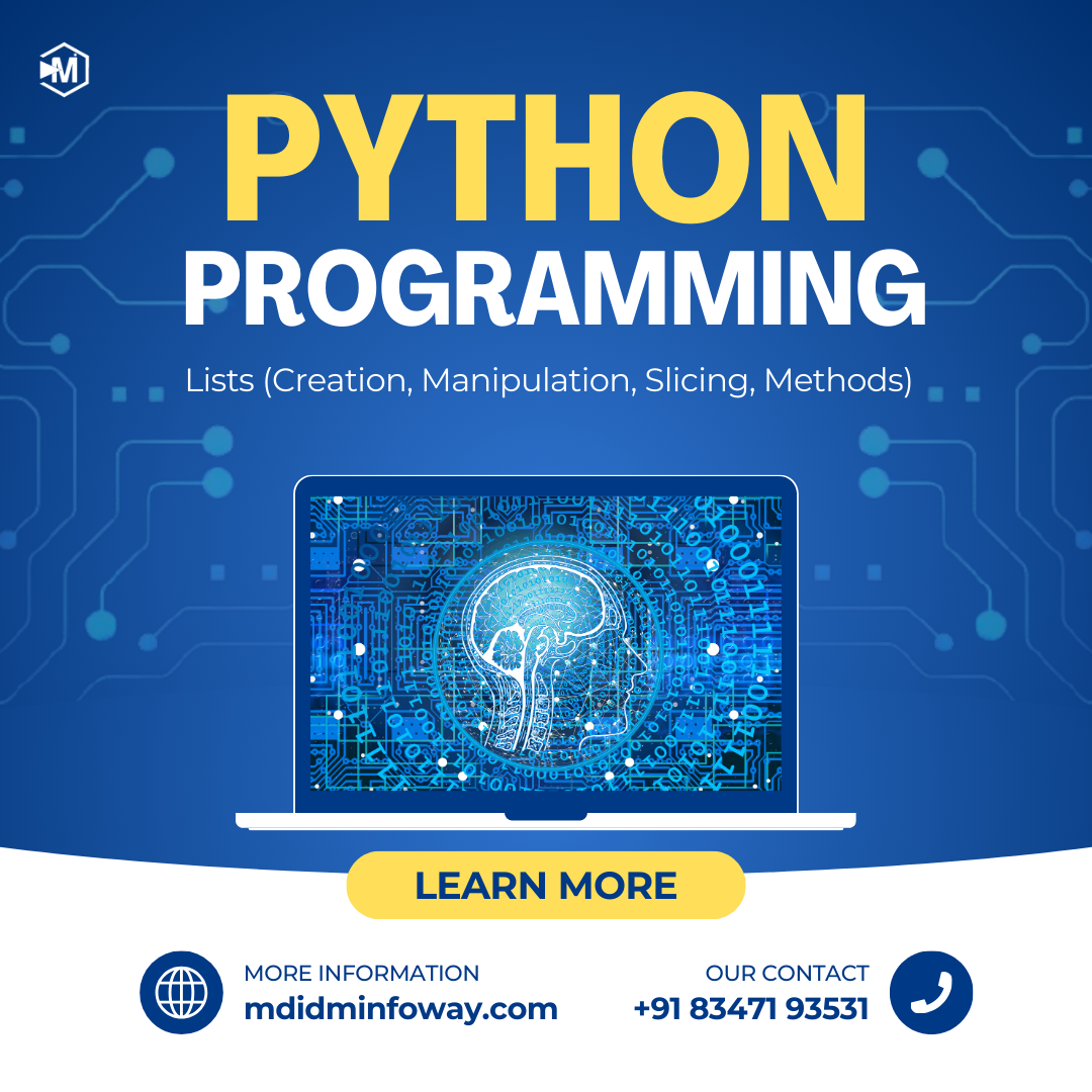 Python Lists Creation Manipulation Slicing and Methods