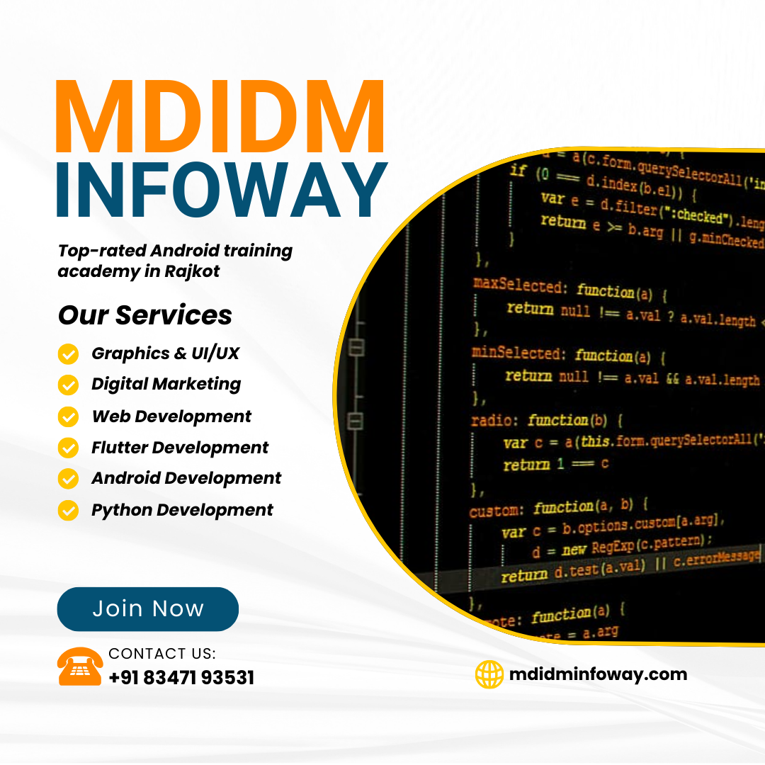 Top rated Android training academy in Rajkot